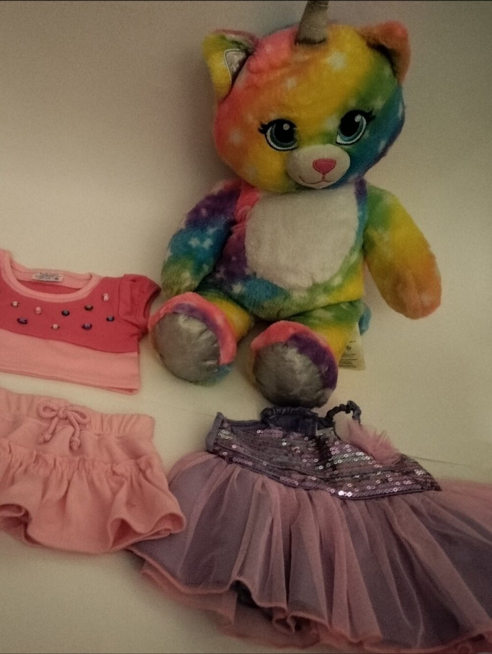 Build-A-Bear Rainbow Unicorn Plush Costume - Yellow, Green, Blue, Purple, Pink